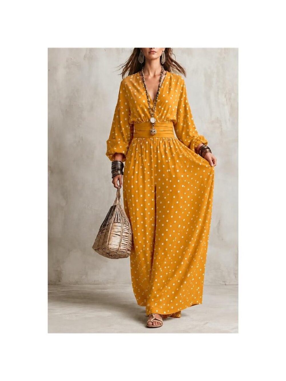 Polka Dot Wide-Leg Jumpsuit